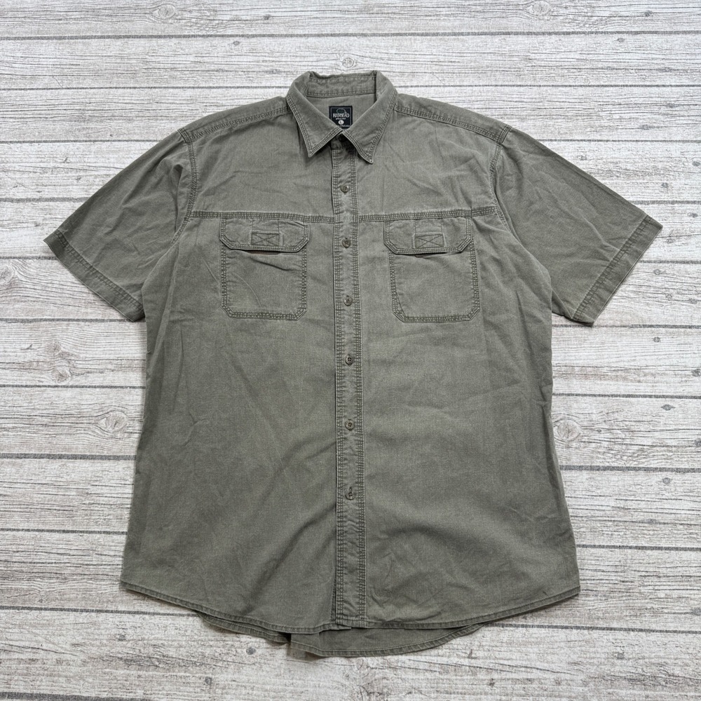 RedHead Shirt Men's Large Olive Green Short Sleeve Button Down Western Classic